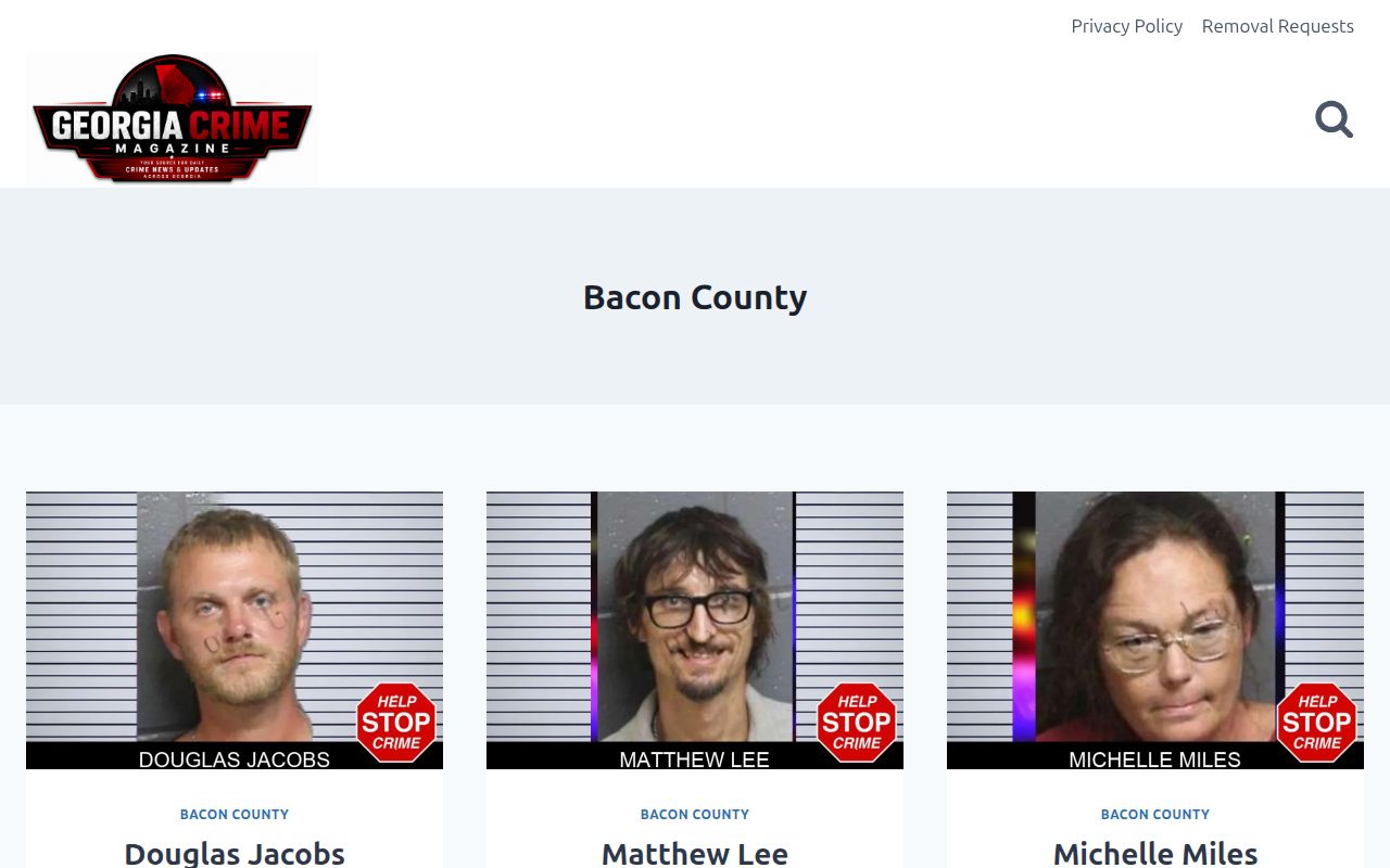 Georgia Gazette active Bacon County aggregator page