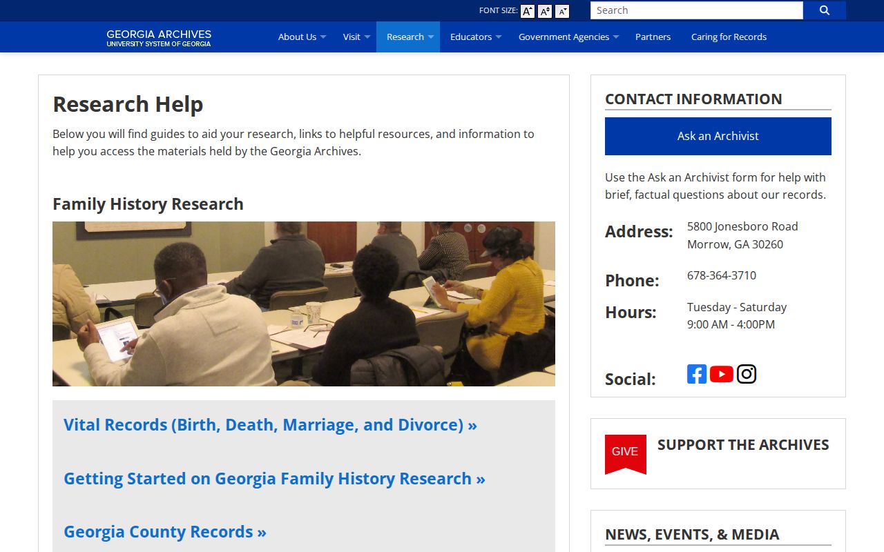 Georgia Archives research pathway for locating historical Bacon County records